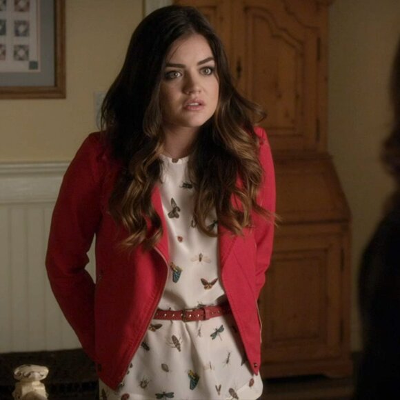 Current/Elliot Denim The Biker Jacket in Victory Red ASO Aria Montgomery - Picture 14 of 16